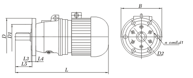 Габаритные и присоединительные размеры мотор редукторов 3МП на фланце